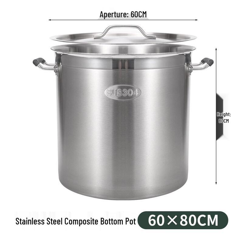 JPHZNB 304 Stainless Steel Induction Soup Pot with Lid