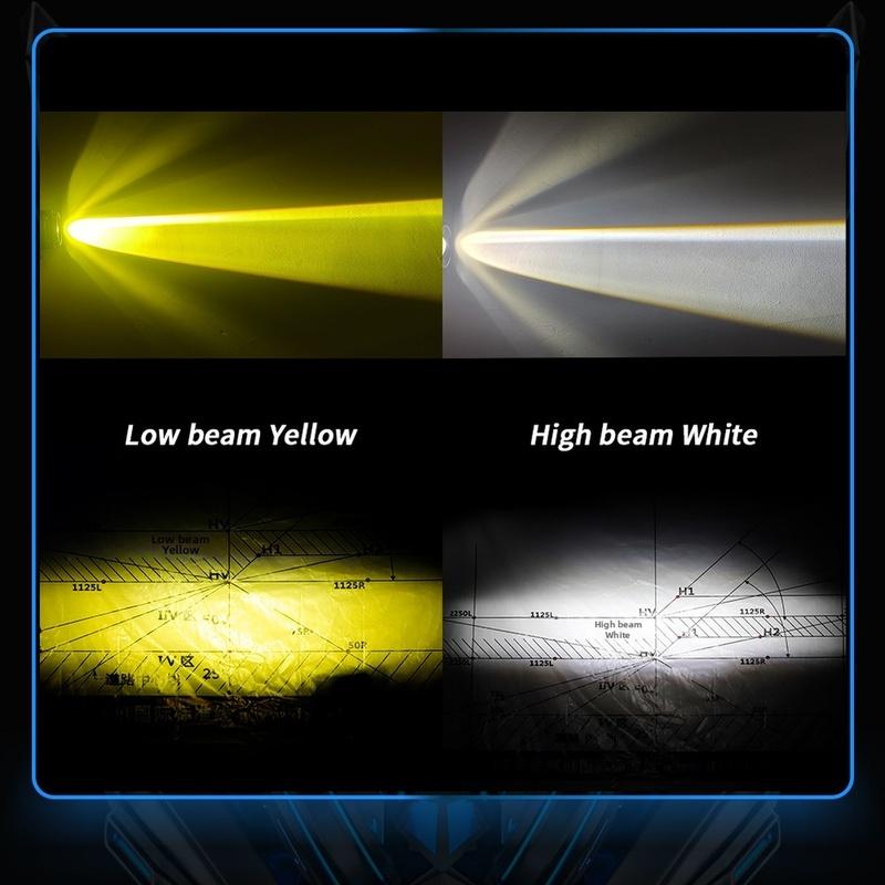 LED Motorcycle Spotlights 13W 1700LM Motorcycle Headlight Fog Light Driving Lamp High Brightness Dual Light Mode DC9-60V