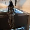 3D Printed Sitting Pose Lady Sculpture Handmade Female Tabletop Ornament  Bookshelf Decor