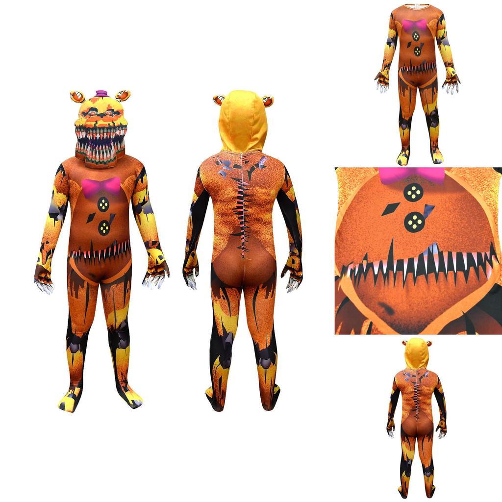 Five Nights At Freddy's Cosplay Costume For Kids Soft Milk Silk Fabric Siamese Suit Halloween Masquerade Suit