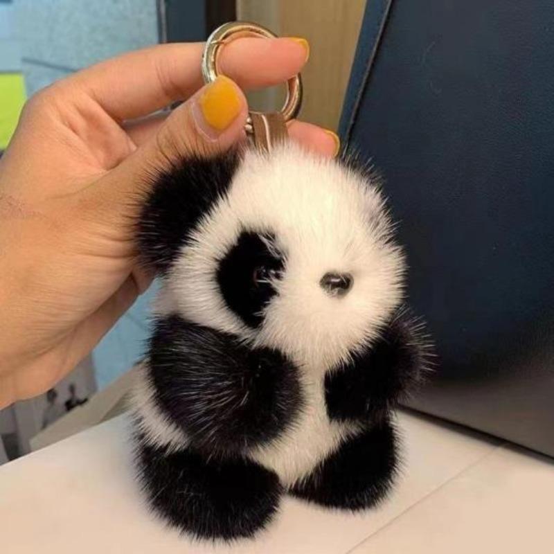 1 Pz Piccola Bambola Panda Borsa Ornamento Portachiavi Ciondolo Donne Peluche Carino