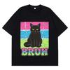 Summer Hot Sale Funny Cat Meme Tshirt Unisex Unisex Fashion Hip Hop Tshirt Shortsleeved Loose Casual Cotton Oversized Clothing