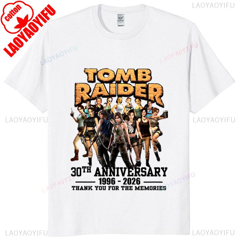 Tomb Raider 30th Anniversary Unisex Vintage T Shirt 19962026 Retro Gaming Tee Classic Game Fan Gift Casual Streetwear Top