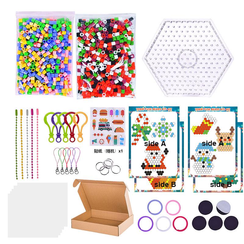 1000 Stück 10mm Bügelperlen Set Groß 1cm Perlen DIY Bastel Puzzle Spielzeug für Kinder Kreatives Geschenk