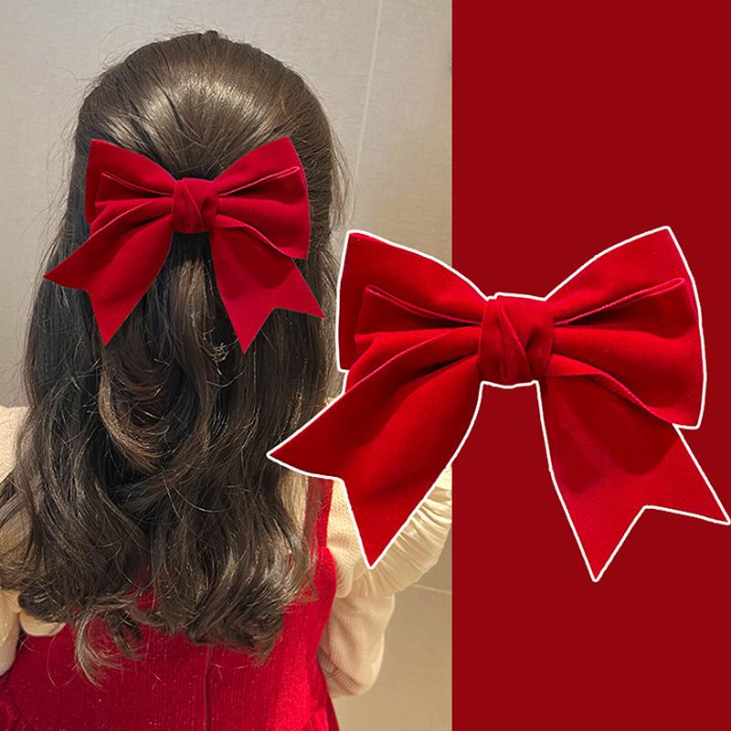 Rote Schleife Band Haar Clip Jahr Haarnadel Kawaii Haar Zubehör Für Frauen Mädchen Frühling Festival Haar Ornament