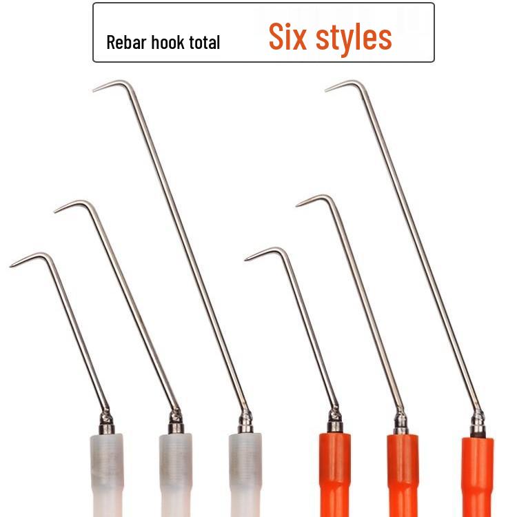 Stainless Steel Rebar Tying Hook with Plastic Handle for Wire Tying