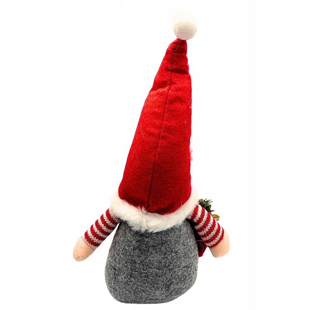 Christmas Gnome Decorative Leprechaun With Beard And Gift Bag 28 Cm