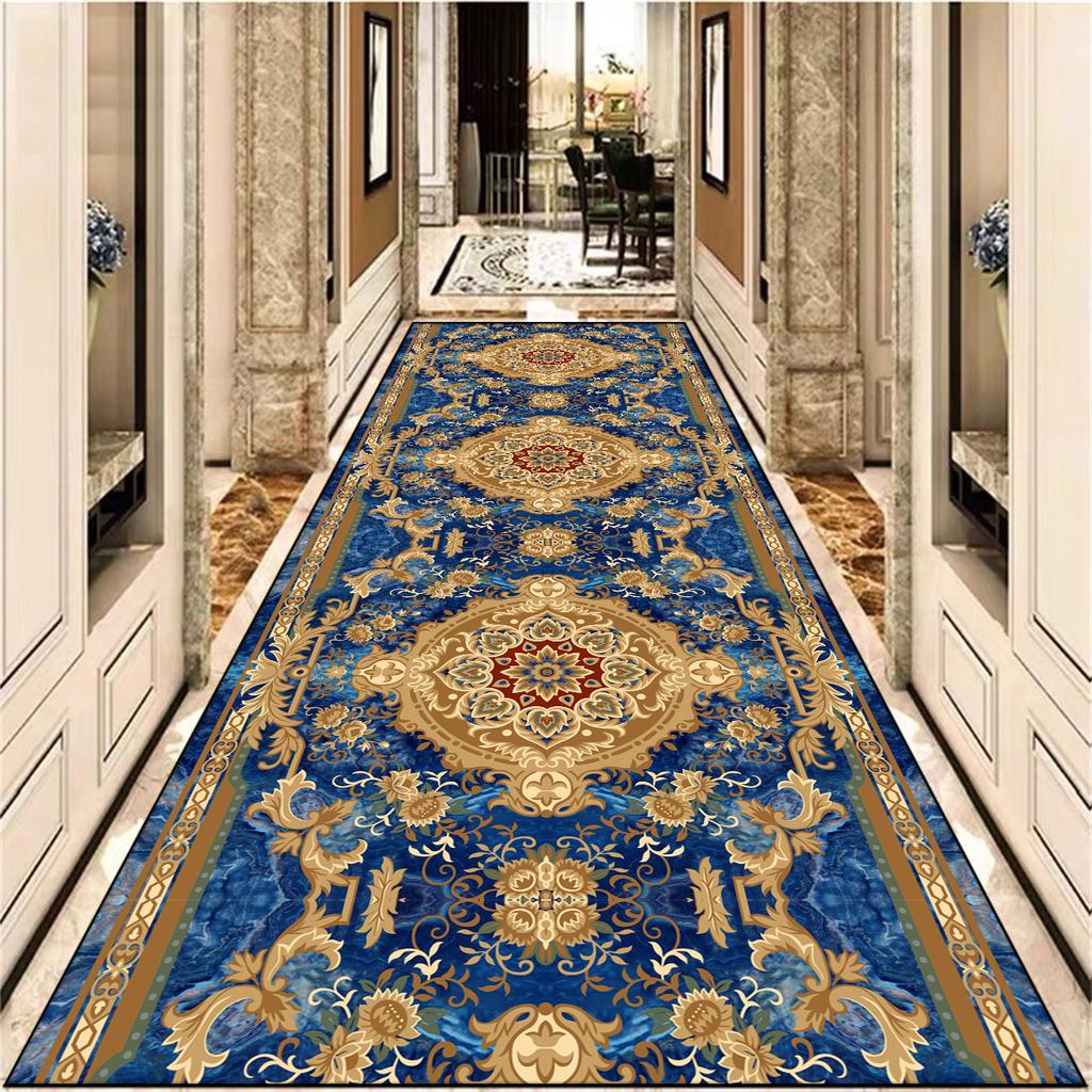 Europäische Dekoration Langer Flurteppich Wunderschöne Flurteppiche Rutschfeste Treppenmatte Heimläufer Gangbodenmatte Anpassbar