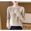 Women's Round Neck Osmanthus Stitch Wool Sweater - Fashionable, Age-Defying, Versatile for Autumn/Winter
