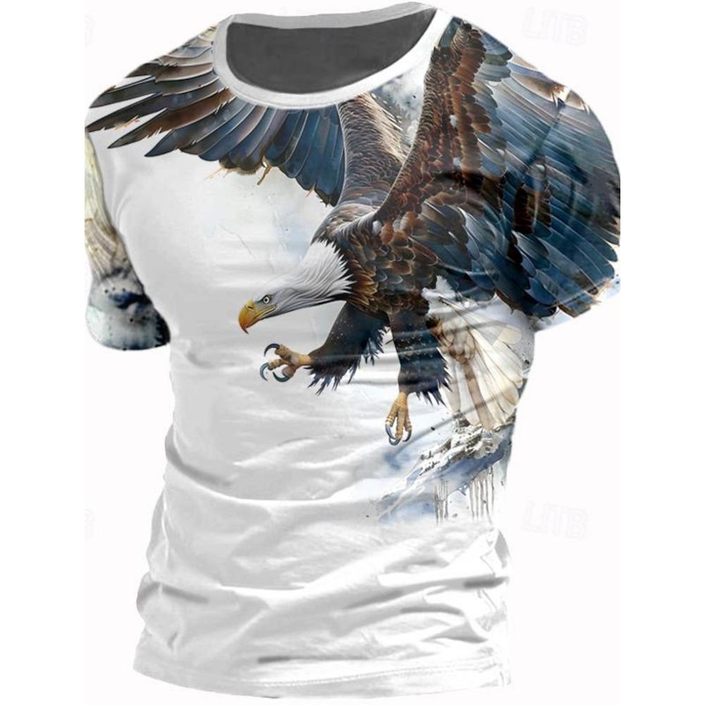 Streetwear Mens Clothing Casual Graphic T-shirt 3D Digital Printing Animal Tiger Pattern Short Sleeved New In Tops Men's T Shirt