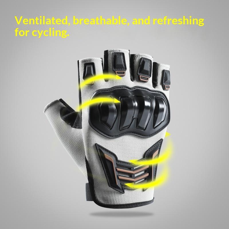 Half Finger Cycling Riding Gloves for Men Waterproof Breathable Protective Anti-Slip Gloves for Outdoor Sports Camping