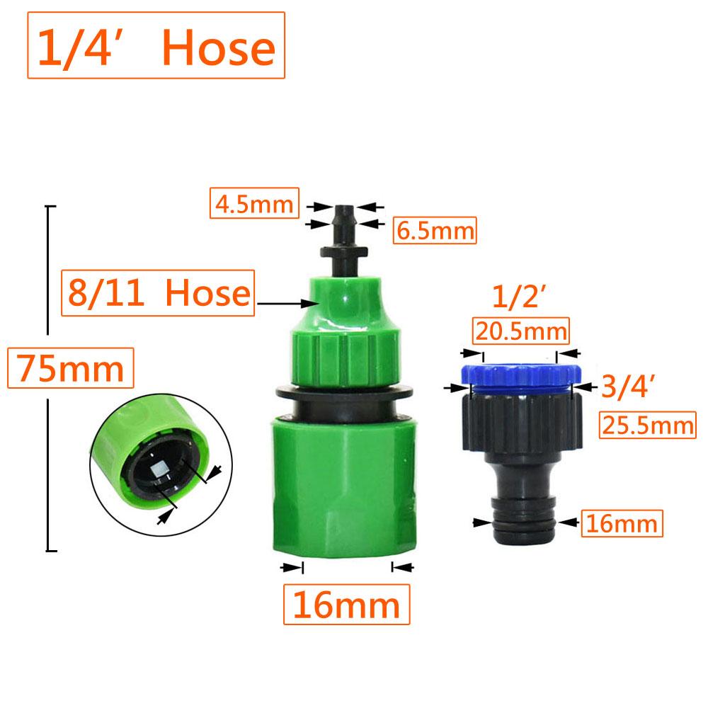 Garden Hose Quick Connector 4/7 8/11 1/2 3/4 1" Stop Water Connector Garden Watering Pipe Coupler Drip Irrigation System Fitting