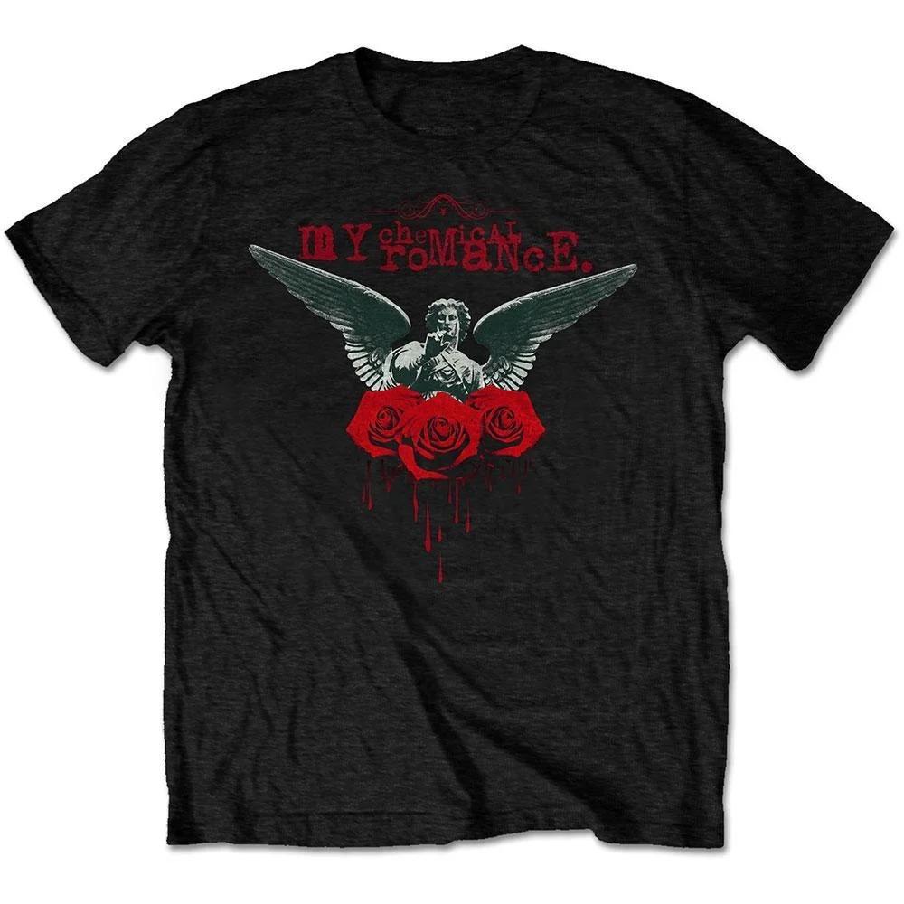 My Chemical RoUnisexce Photo Imprimée Scène Live T-shirt en Coton Groupe de Rock Emo T-shirt Unisexe à Manches Courtes