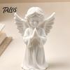 Talos 3D Printed Praying Angel Statue, Elegant Matte White Cherub Figurine with Detailed Wings, Durable Minimalist Ornament for Living Room Decor and