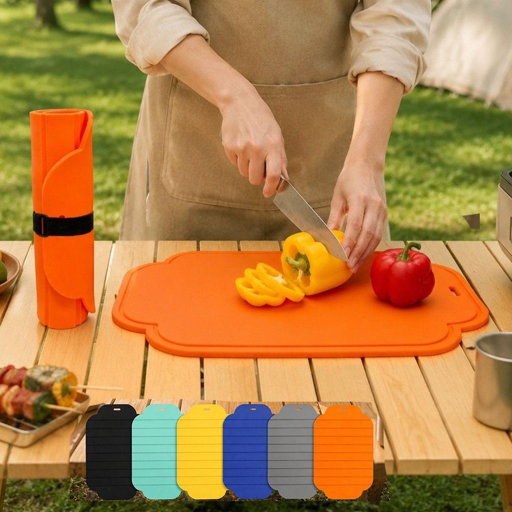 Silicone Folding Cutting Board Anti-Slip Vegetable Chopping Board Cutting Mat Kitchen Utensils