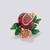 Pomegranate Brooch Pins For Women Men Rhinestone Enamel Fruits Flower Party Office Corsage Gifts
