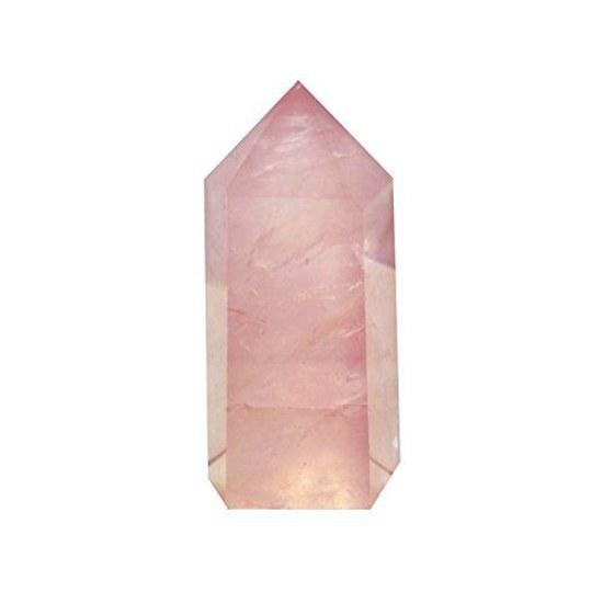Healers Natural Stone Power Rose Quartz Healing Wand Pointed Multi-faceted Finish Crystal Stick Ideal Meditation Chakra Enhancement Energy Healing.