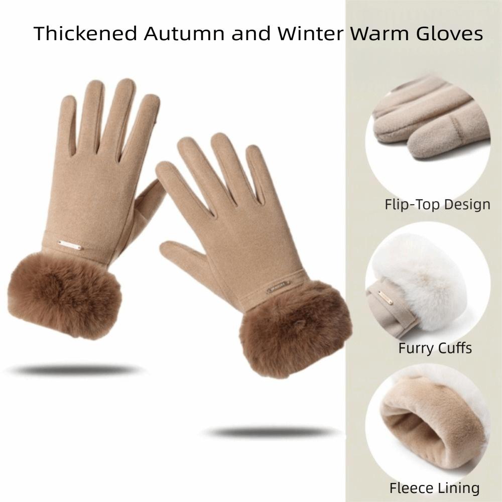 Waterproof Cold-proof Gloves Windproof Touch Screen Gloves Cute Winter Warm Gloves Cold Weather