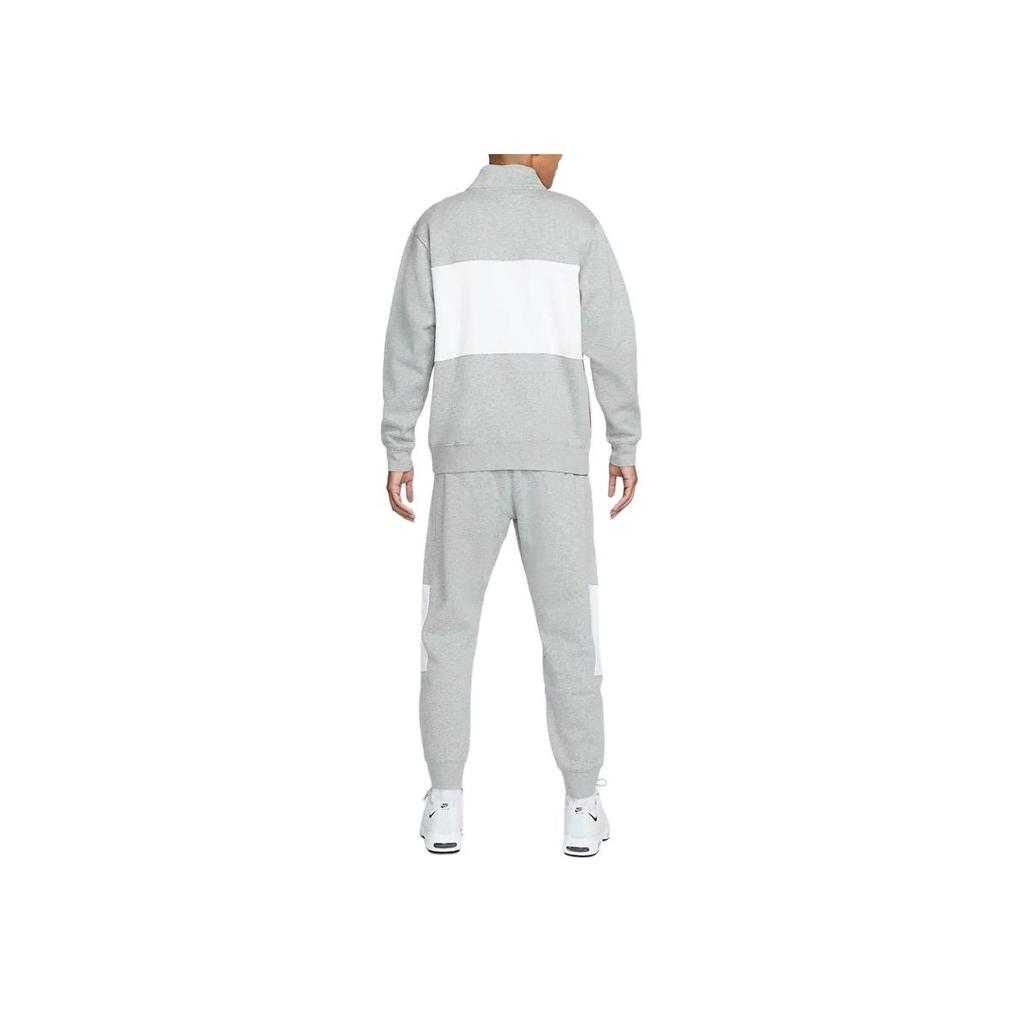 Nike Solid Color Zipper Logo Print Casual Sports Suit Men Suits Gray DM6836-063