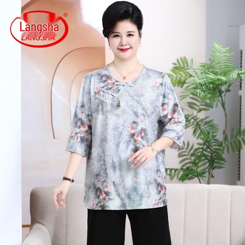 Lansha Plus Size Summer Loose Outfits for Middle-Aged Women