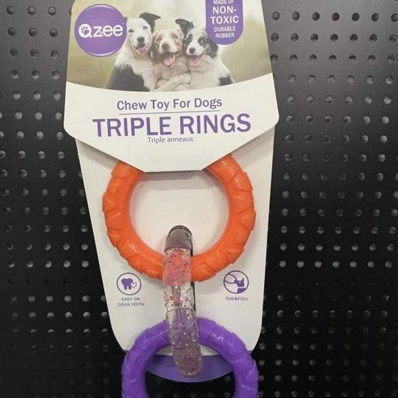 

Dog Toy Jelly Power Ring Bite-Resistant Teeth Cleaning Molar Relieving Stuffy Teddy/Golden Retriever Big and Small Dogs Training Pet Supplies Triple ring orange purple [interactive molars]]