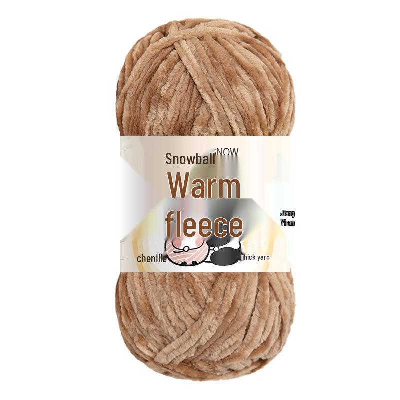 Jiate Snowball Chenille Yarn: Cozy, Thick, Fluffy Yarn for DIY Crochet, Gold Velvet Knit, Shoes, and Scarf Projects.