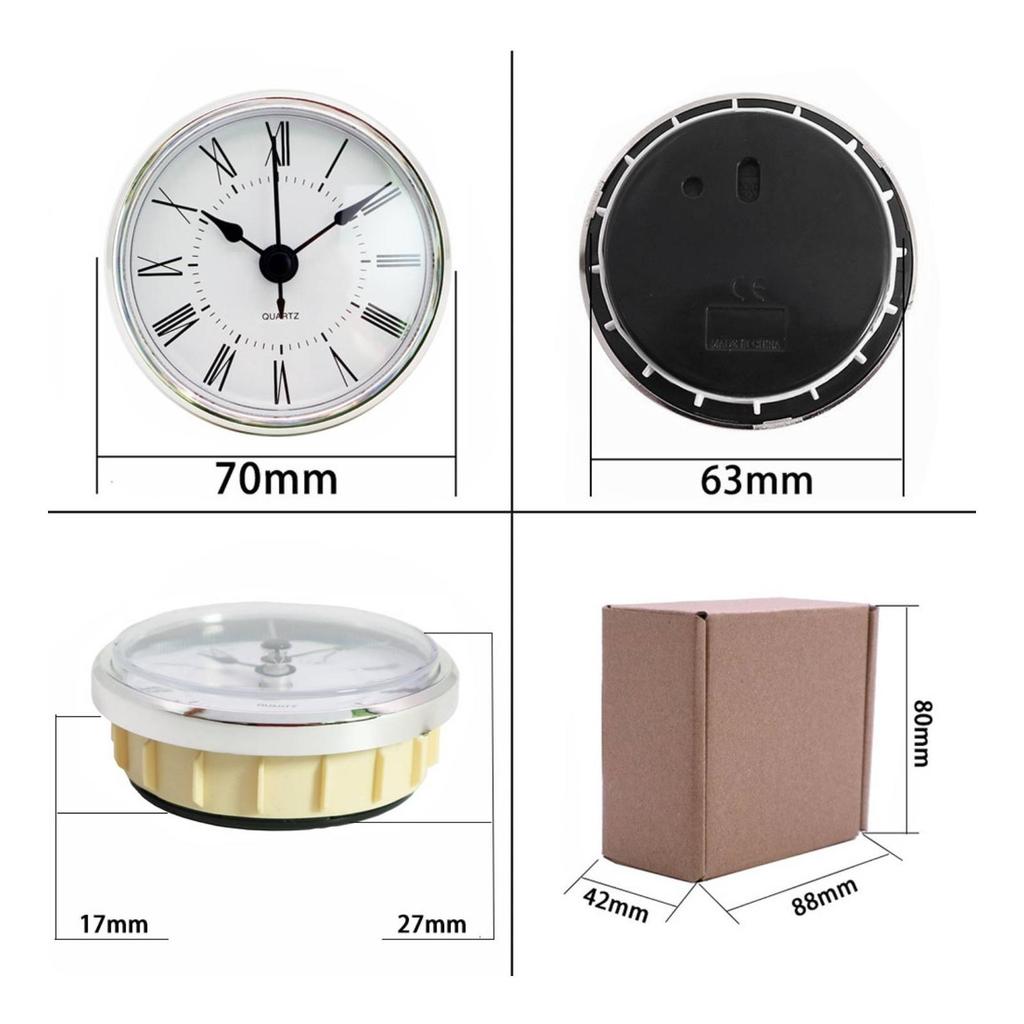 Clock Insert Compact Round Quartz for Minimalist Interiors