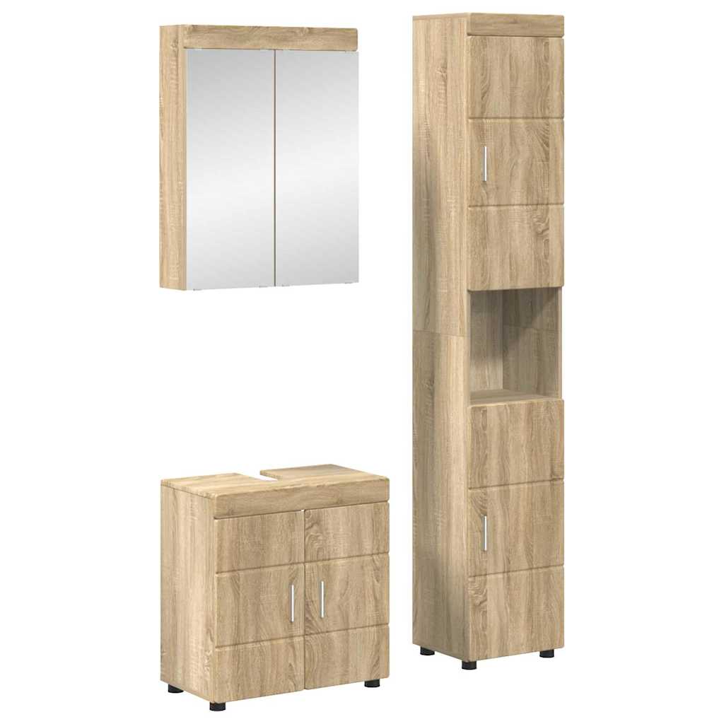 Bathroom Furniture Set TULUM 3 Pcs. Sonoma Oak 60 X 34 X 63 Cm