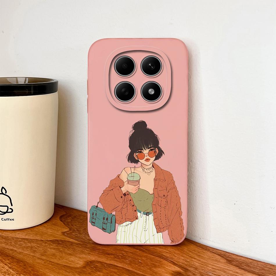Cartoon Dinosaur Case For Poco M8 Pro 5G Back Cover For Poco M 8 Camera Lens Protection Soft Liquid Silicone Phone Protectors