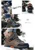Men's High-Top Waterproof Leather Hiking Boots, Warm, Velvet-Lined, Thick-Sole, Large Size, Autumn/Winter Outdoor Off-Road Footwear.