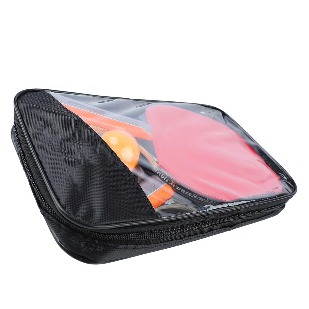 Table Tennis Paddle Set Long Sweat Absorbing Handle Table Tennis Bats with 3 Balls for Beginners