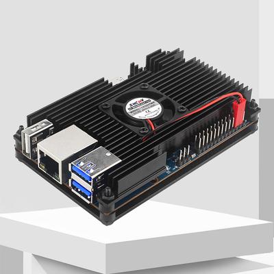 Schutzhülle zur Wärmeableitung aus Aluminiumlegierung mit Lüfter CPU-Kühlkörper Schutzabdeckung Ersatzzubehör für Orange Pi 5