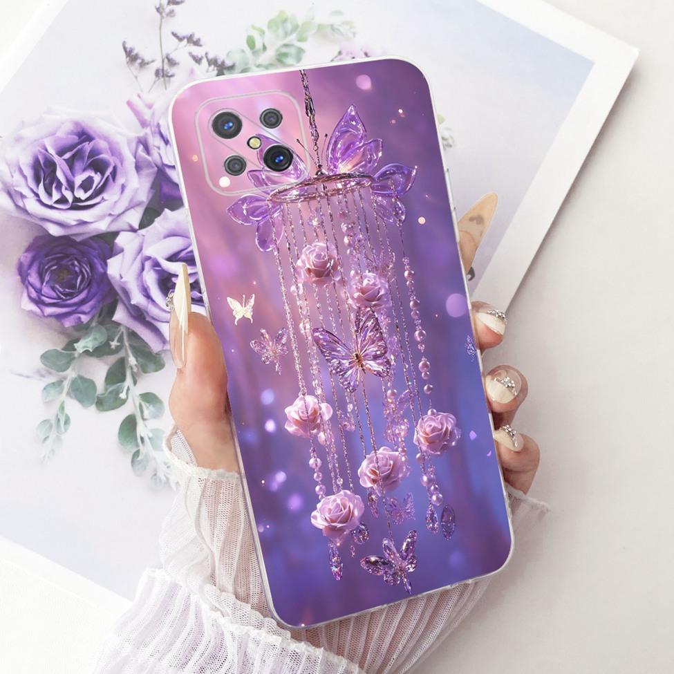 Clear For Oppo Reno 4Z 5G Case CPH2065 Cute Cat Fashion Butterfly Funny Painted Cover For Oppo Reno4 Z 5G Phone Casing