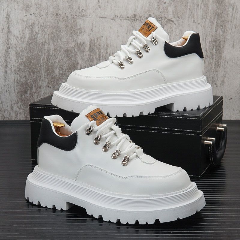 Martin boots men's spring trend high-top board shoes platform casual shoes men's inner height-increasing short boots