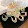Solid Color Resin U-shaped Irregular Hoop Earrings for Women New Vintage Versatile Earbuckles Delicate Fashion Jewelry