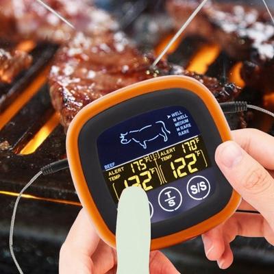 Despertador Termômetro de Alimentos com Dupla Sonda Longa Display LCD Preciso para Churrasco Carne Alimentos Cozinha Forno Termômetro Digital Eletrônico Timer de Alarme