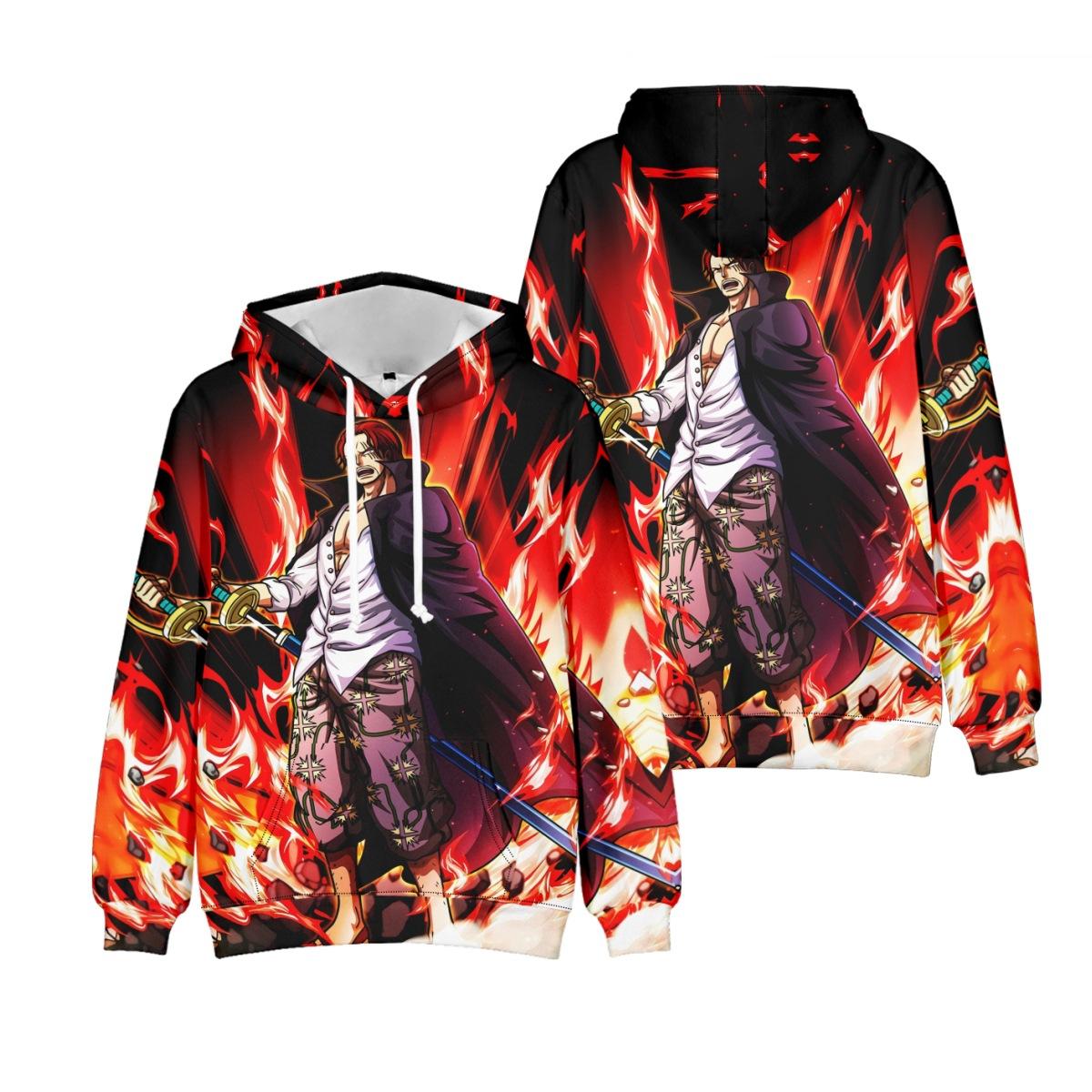 

ONE PIECE Аниме Обезьяна D. Мужские толстовки с принтом Луффи, женские винтажные толстовки в стиле хип-хоп, уличная одежда большого размера, унисекс XL красный