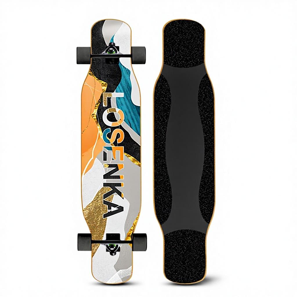 46IN Big Longboard Skateboard Boys Girls Beginners Adults Four-Wheel Street-Style Professional Double Rocker Maple Wood Dyed