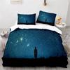 Starry Sky Galaxy Duvet Cover Natural Scenery Bedding Set Microfiber Aurora Comforter Cover King Size For Kids Adult Room Decor