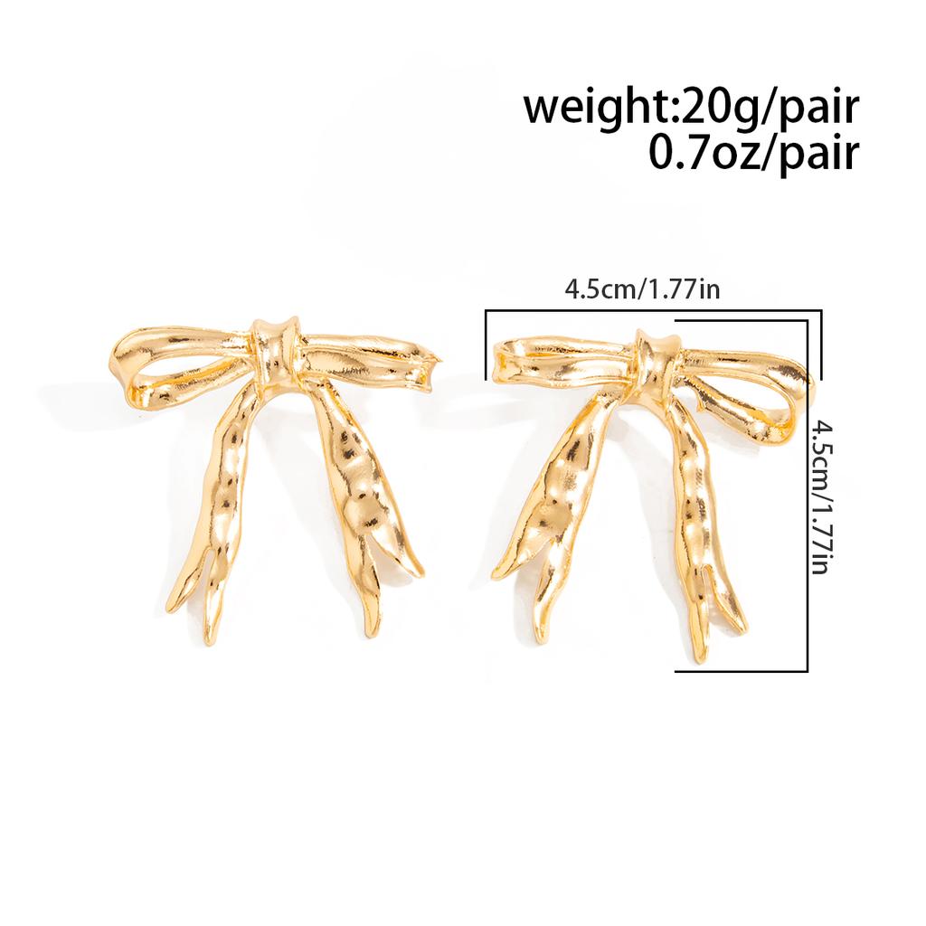 Salircon 1 Pairs Sweet Elegant Bow Bowknot Stud Earrings for Women Bohemia Metal Piercing Earrings Fashion Jewelry Gift 2026 New