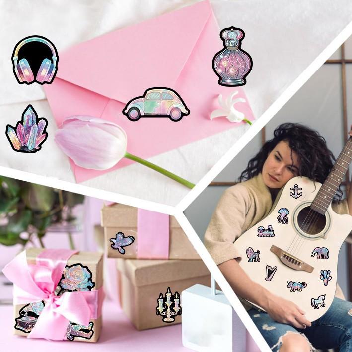 50 Black Purple Fantasy Girl Graffiti Stickers Decorate Guitar Notebook Suitcase DIY Waterproof