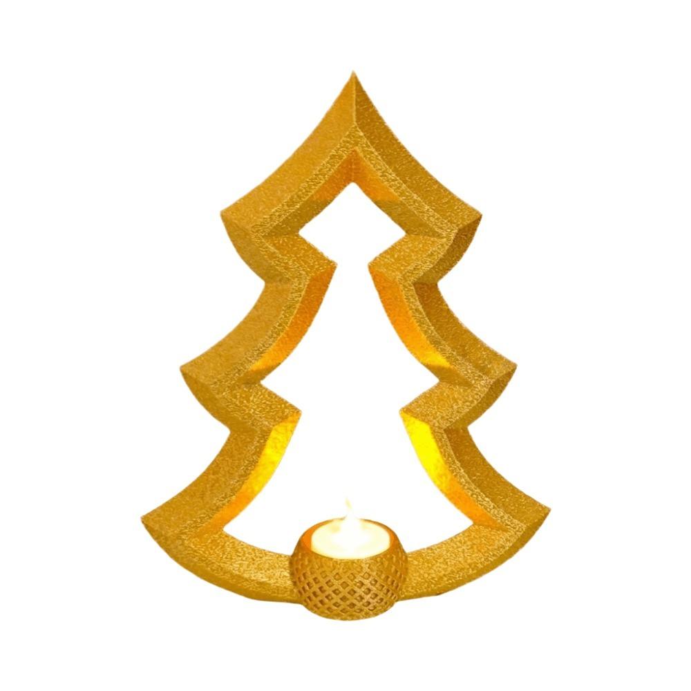 Plastic Christmas Tree Candle Holder 3D Printed Christmas Tree Ornament Home Decor