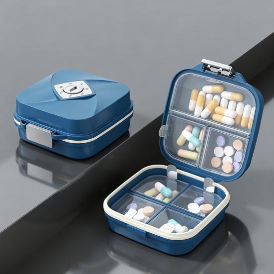 Pill Box with Sealing Ring And 7 Compartments Organizer Moisture Protection