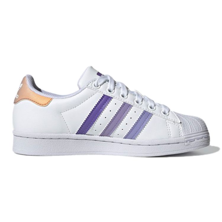 Adidas Originals Superstar J Fashion Casual Low-Top Kids Skate Shoes Kids Sneakers White Purple GY3313