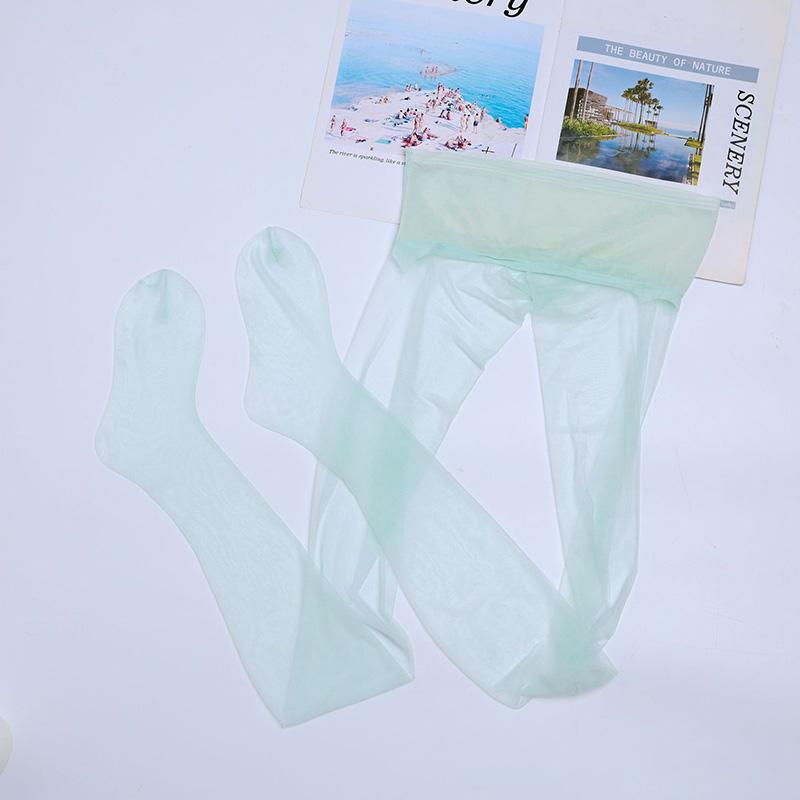 

Women Summer Seamless Ultra-Thin Sexy Transparent Waist Silk Stockings 360 Mesh Transparent Matte No Trace Long Tube Socks One Size