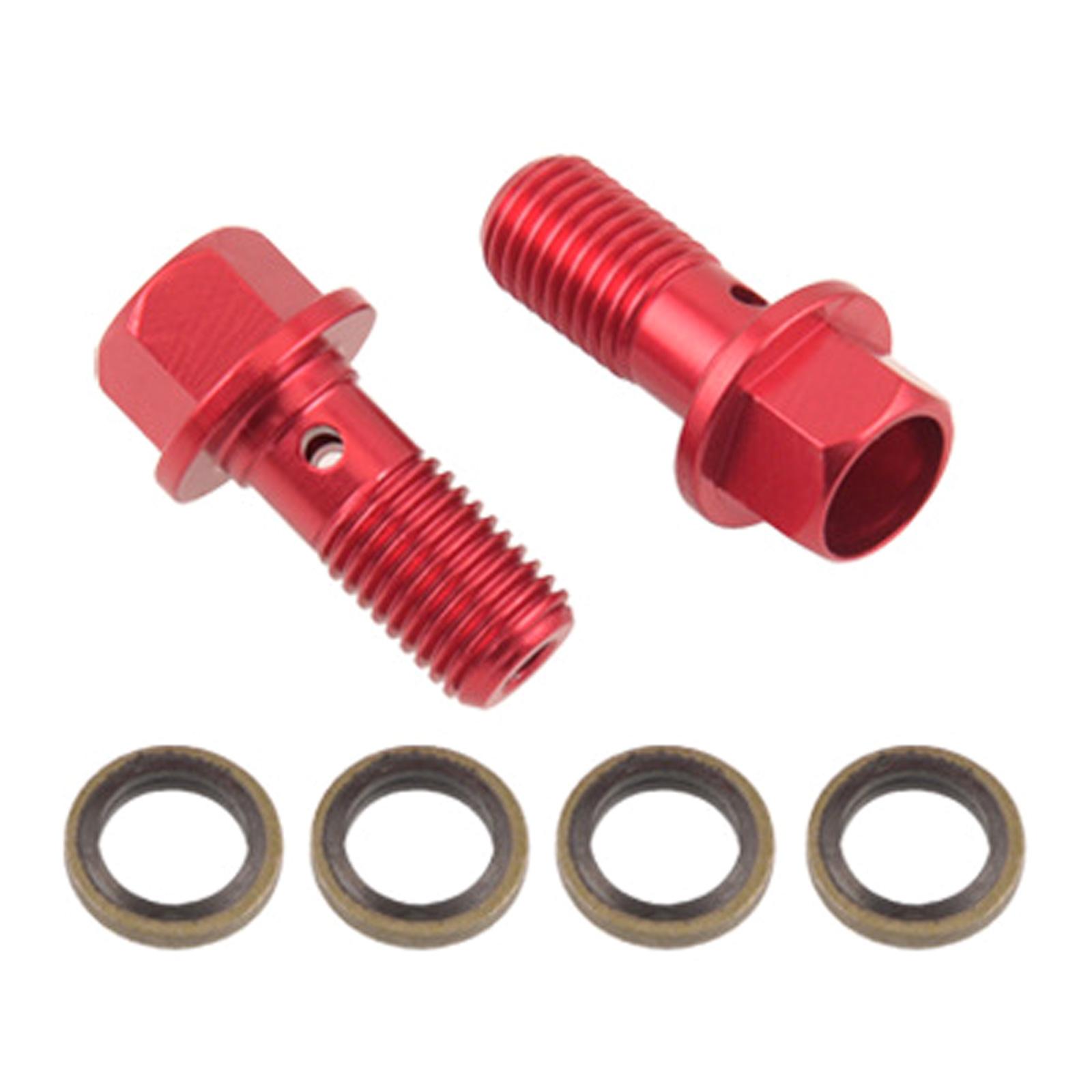 

Универсальный алюминиевый болт M10x1,25 мм для тормозной магистрали турбины, банджо-болт с шайбами, одинарный банджо-болт, длина 32 мм красный