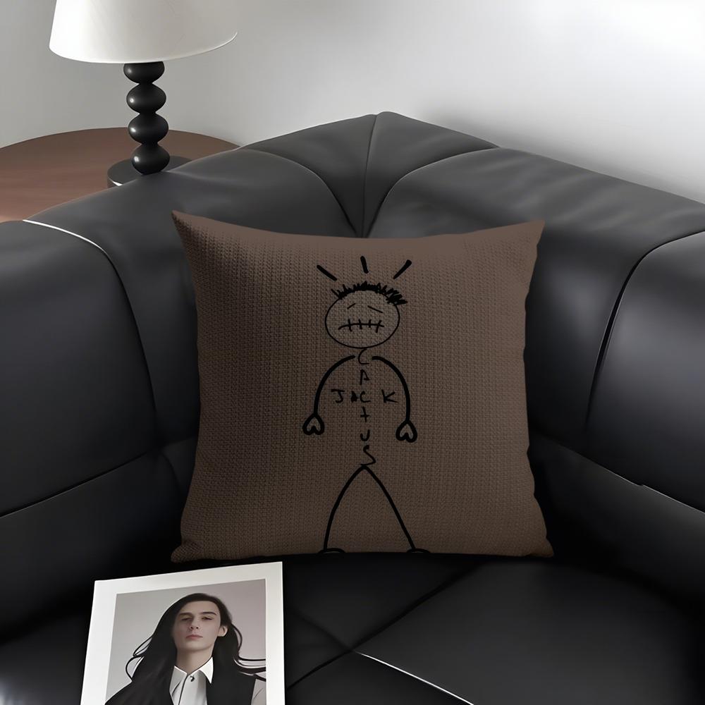 CCactus JackK Brand Cushion Cover Natural Linen Organic Fabric DoubleSided Printing Sofa Home Decor Gift Pillow Case 30x30cm