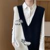 2025 Autumn/Winter Women's V-neck 100% Pure Wool Sleeveless Slimming Cardigan Vest