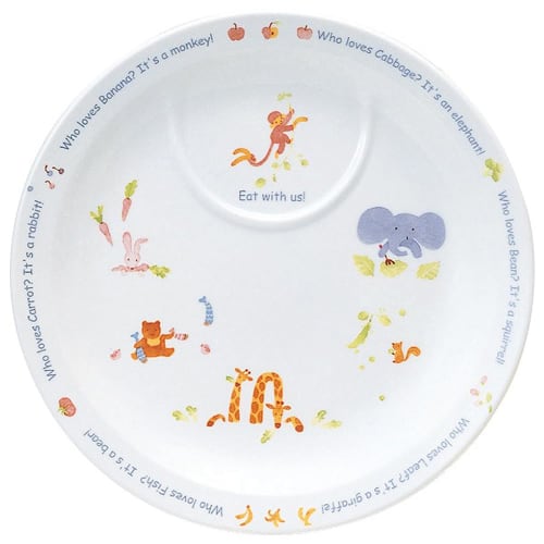NARUMI Children's Dinnerware Set, "Let's Eat Together!" 4-Piece Set, Easy-to-Scoop Dish, Perfect for Baby Showers, First Meal Ceremonies, and Baby Foo