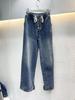 Europäischer Bahnhof Herbst neues altersreduzierendes Denim-Zweiteiler-Set Damen trendige Marke lockeres Oberteil Wide-Leg Bodenlange Hose grenzüberschreitend